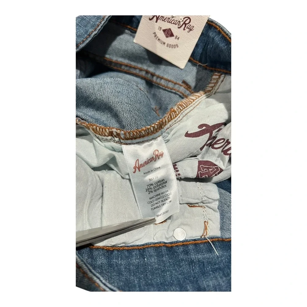 NWT‎ American Rag Brunswick Men's Jeans 30x30 Slim Fit Blue Denim Motorcycle
